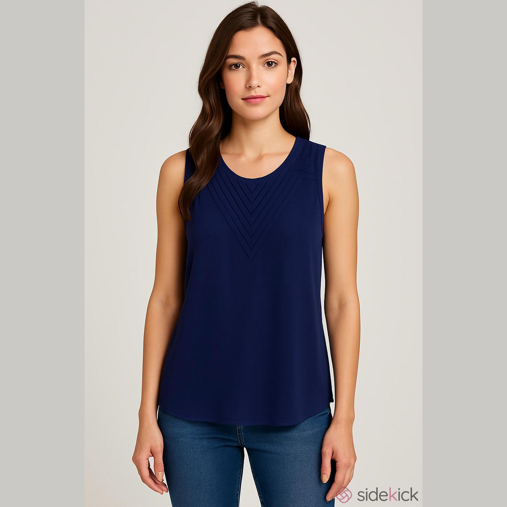 Naked Zebra Deep Blue Tank Top, Size Small